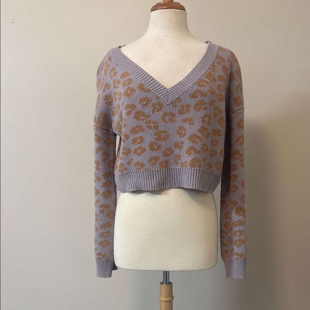 Leopard Print V-Neck Sweater